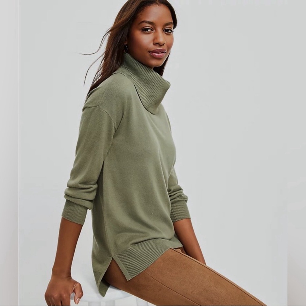 LOFT Beige Cowl Neck Sweater Petite | XXSP